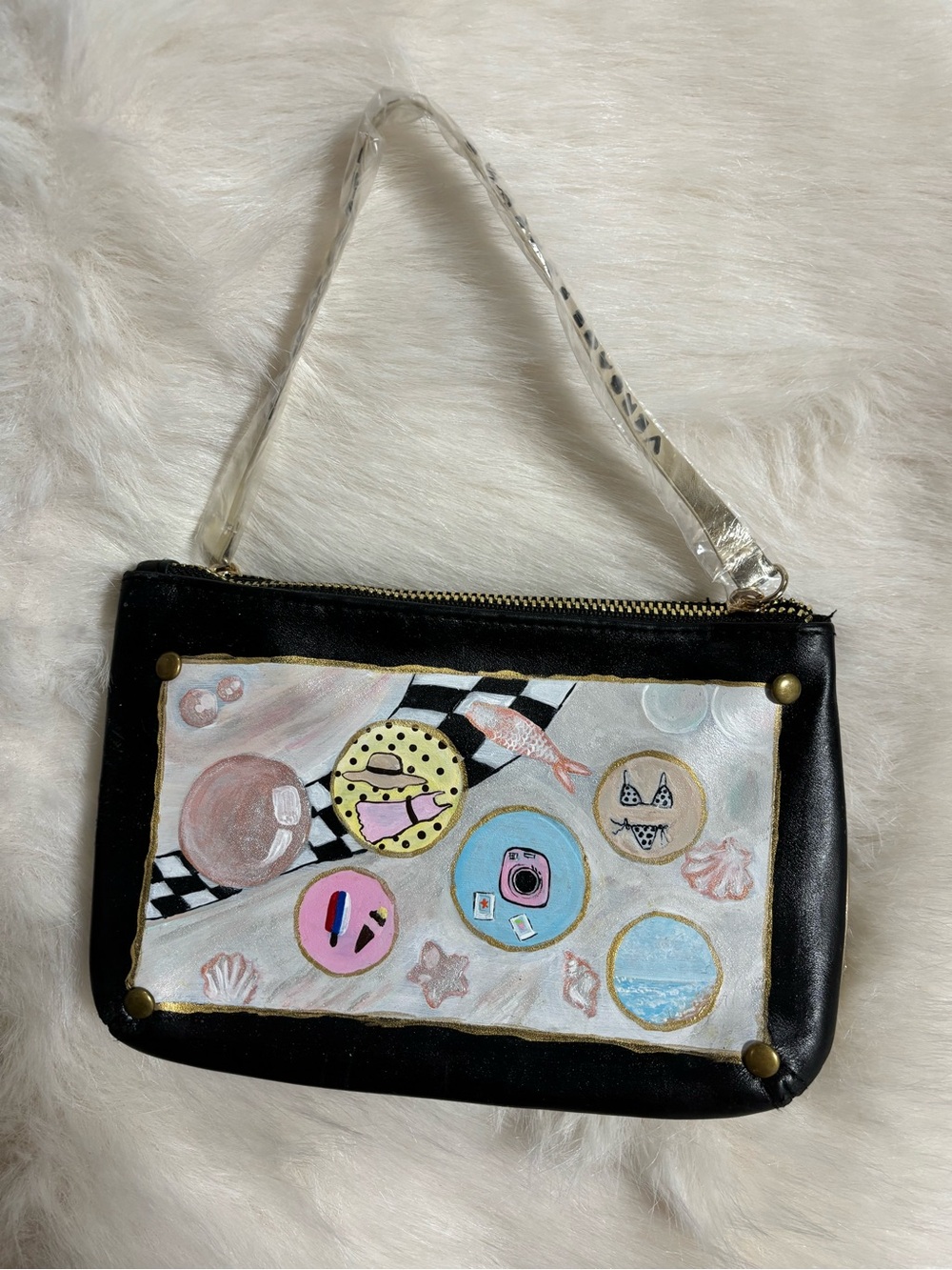 Vintage Versace Parfums Hand-Painted Y2K Mini Bag